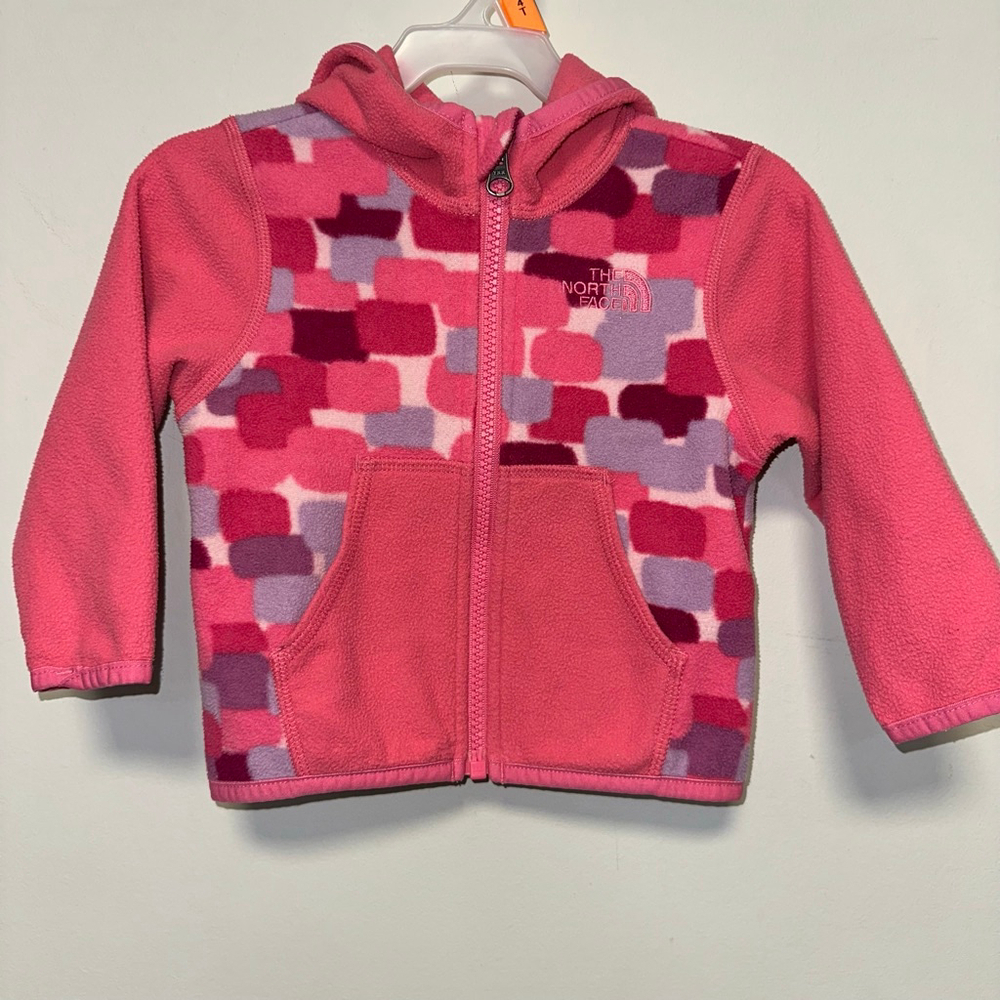 Girls The North Face Fleece Jacket 6-12M Pink Full Zip
